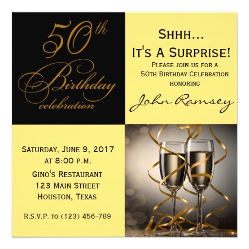 Surprise 50th Birthday Party Invites Surprise 50th Birthday Party Invitations 5 25" Square
