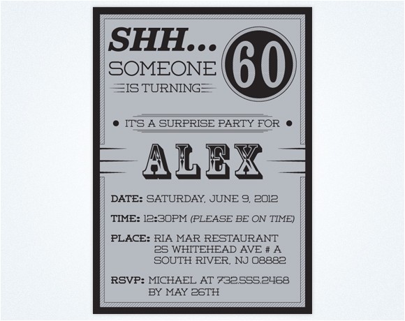 Surprise 60th Birthday Invitation Wording Ideas 60th Surprise Birthday Party Invitations Drevio