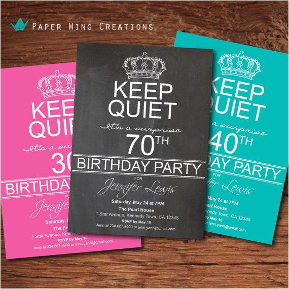 Surprise 70th Birthday Invitation Wording Adult Surprise 70th Birthday Party Invitation 80th