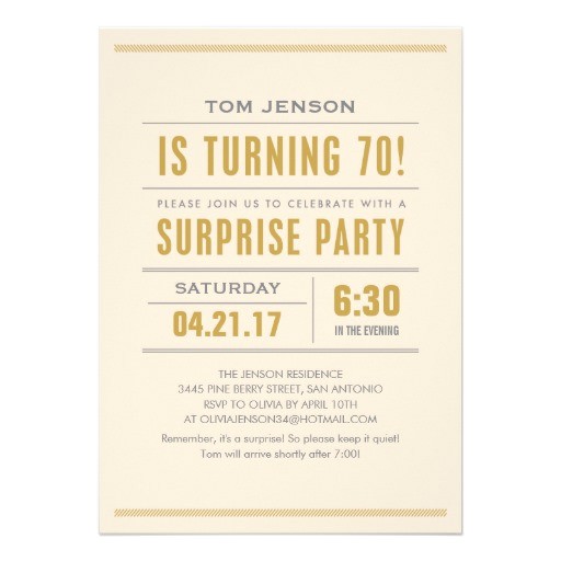 Surprise 70th Birthday Invitation Wording Big Type 70th Birthday Surprise Party Invitations Zazzle