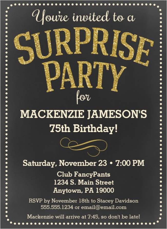 Surprise 75th Birthday Invitations Wording 75th Birthday Invitations 50 Gorgeous 75th Party Invites