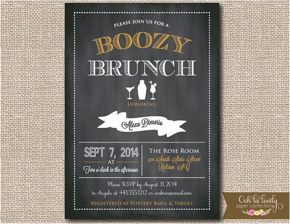 Surprise Birthday Brunch Invitations Chalkboard Bridal Brunch Invitation Birthday Party