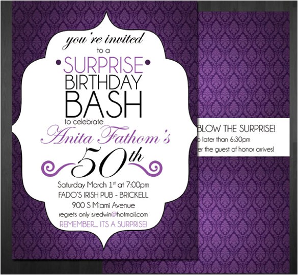 Surprise Birthday Invitation Templates Free Download 15 Surprise Birthday Invitations Free Psd Vector Eps