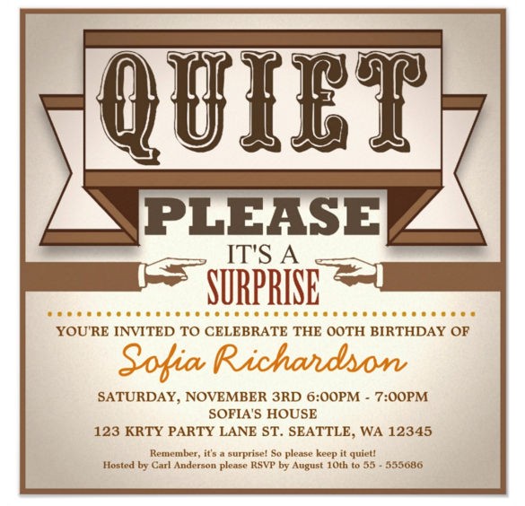 Surprise Birthday Invitation Templates Free Download 26 Surprise Birthday Invitation Templates – Free Sample