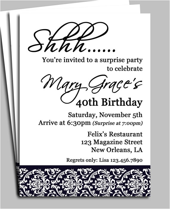 Surprise Birthday Invitation Templates Free Download Adult Male Surprise Birthday Invitations