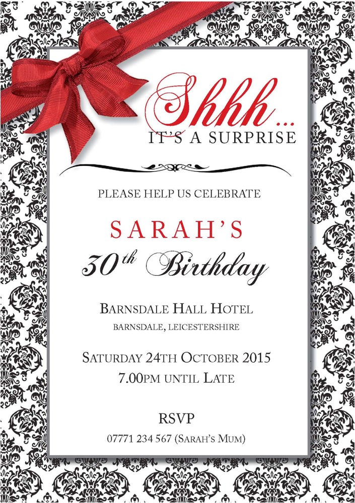 Surprise Birthday Invitations Uk Personalised Birthday Party Invites Surprise Invitations