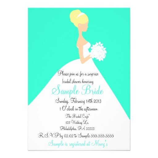 Surprise Bridal Shower Invitation Wording Bridal Shower Blonde Bride Invitation