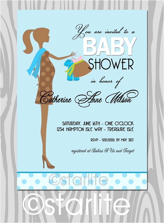 Surprise Gender Baby Shower Invitations Baby Shower Invitation Light Blue Gender Surprise by Starwedd