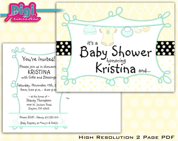 Surprise Gender Baby Shower Invitations Gender Surprise Baby Shower Invitation Postcard Clothes Line