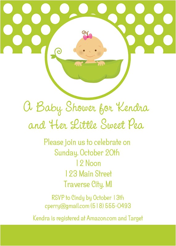 Sweet Pea Baby Shower Invitations Items Similar to Sweet Pea Baby Shower Invitations