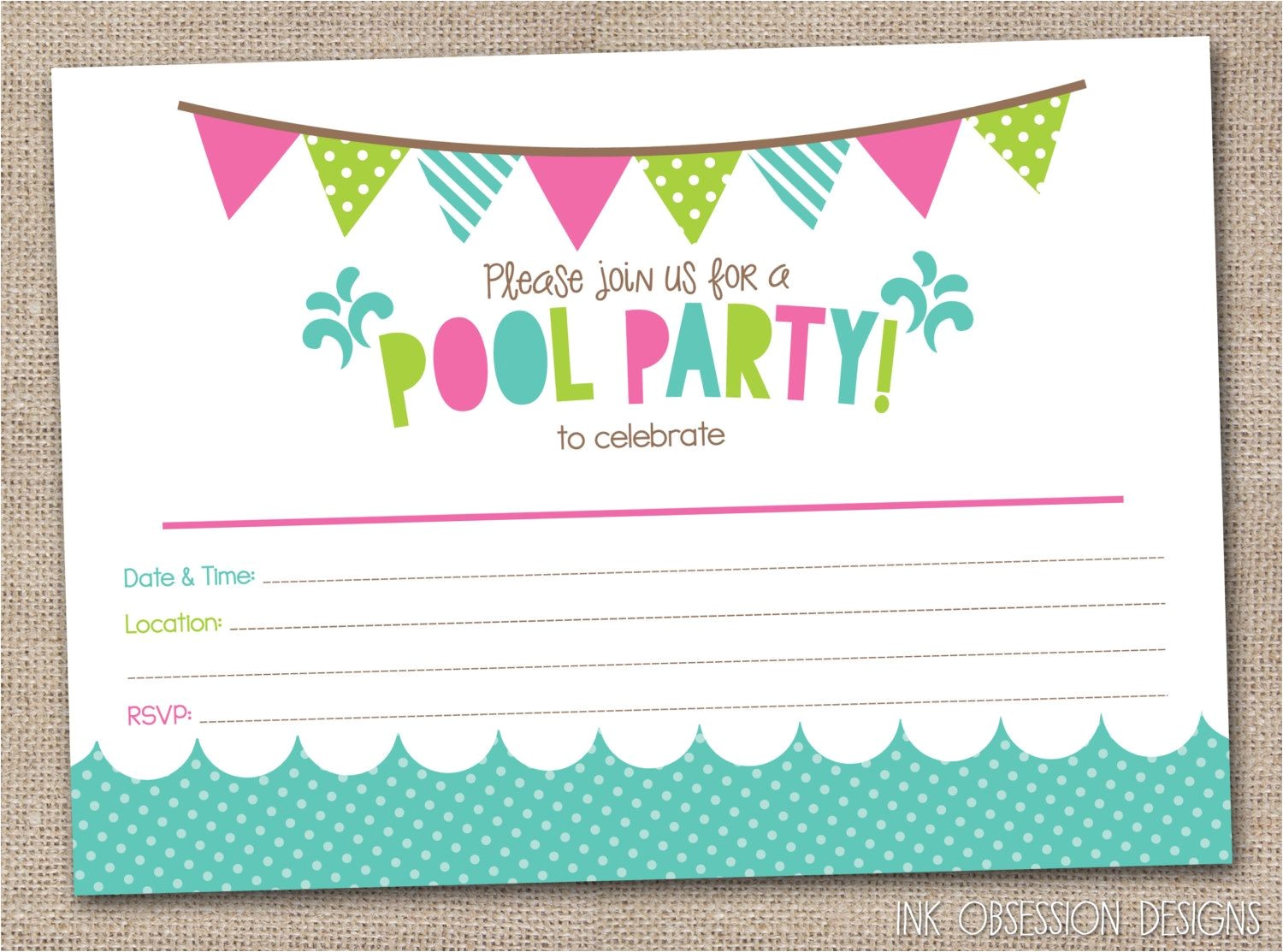 Swimming Party Invitation Template Free Girls Pool Party Printable Invitation Fill by Swimming Party Invitation Template Free Girls Pool Party Printable Invitation Fill by