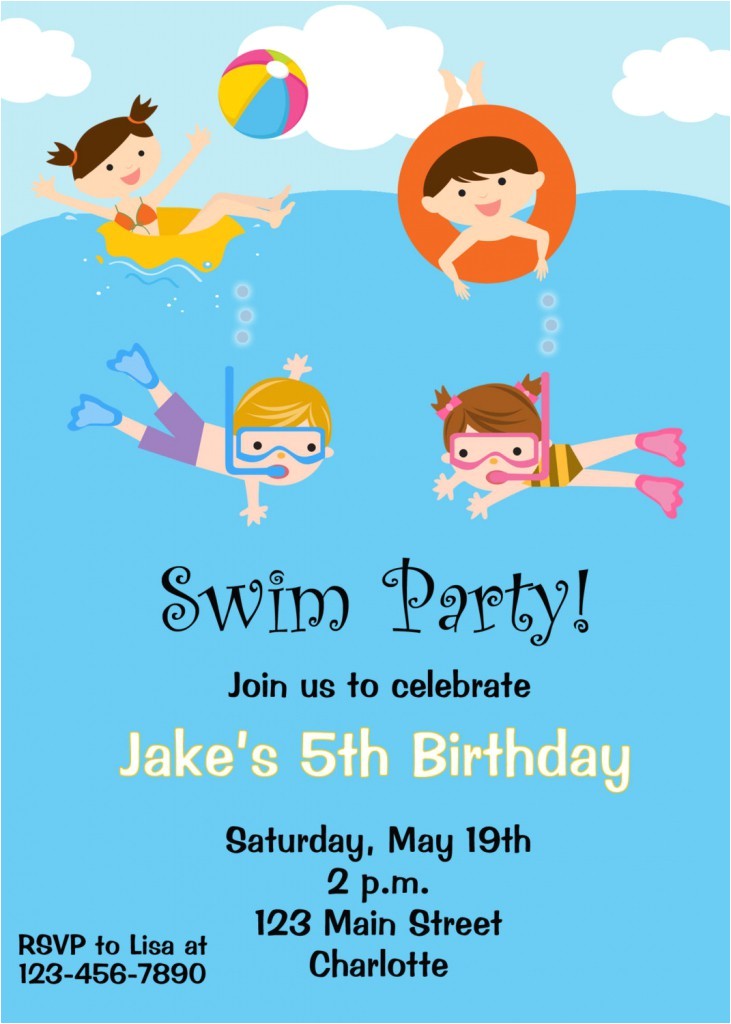 Swimming Party Invitations Templates Free Free Printable Birthday Pool Party Invitations