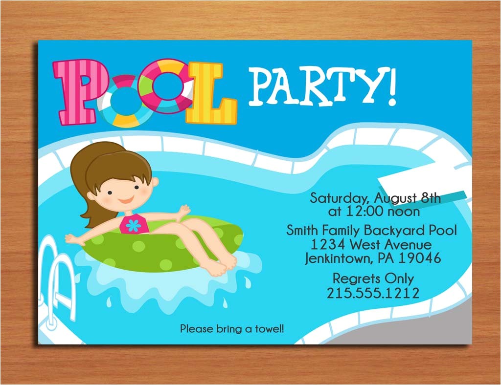 Swimming Party Invitations Templates Free Free Printable Birthday Pool Party Invitations