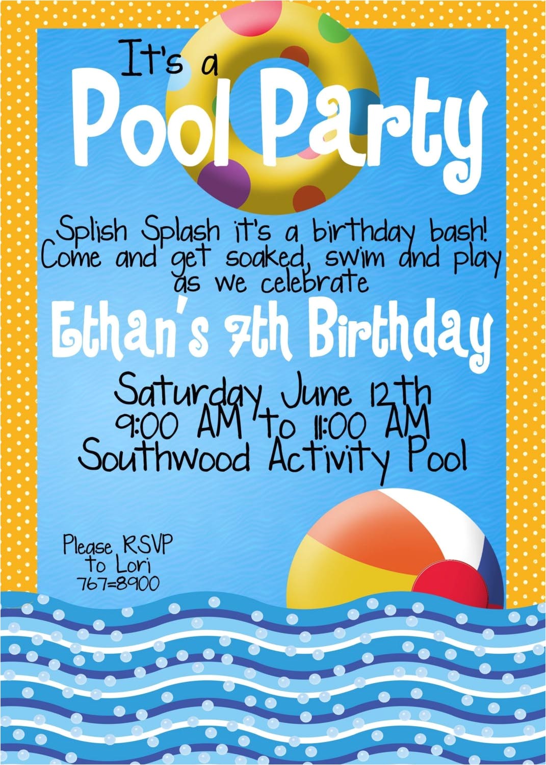 Swimming Pool Party Invitation Ideas Kid Pool Party Invitation Wording