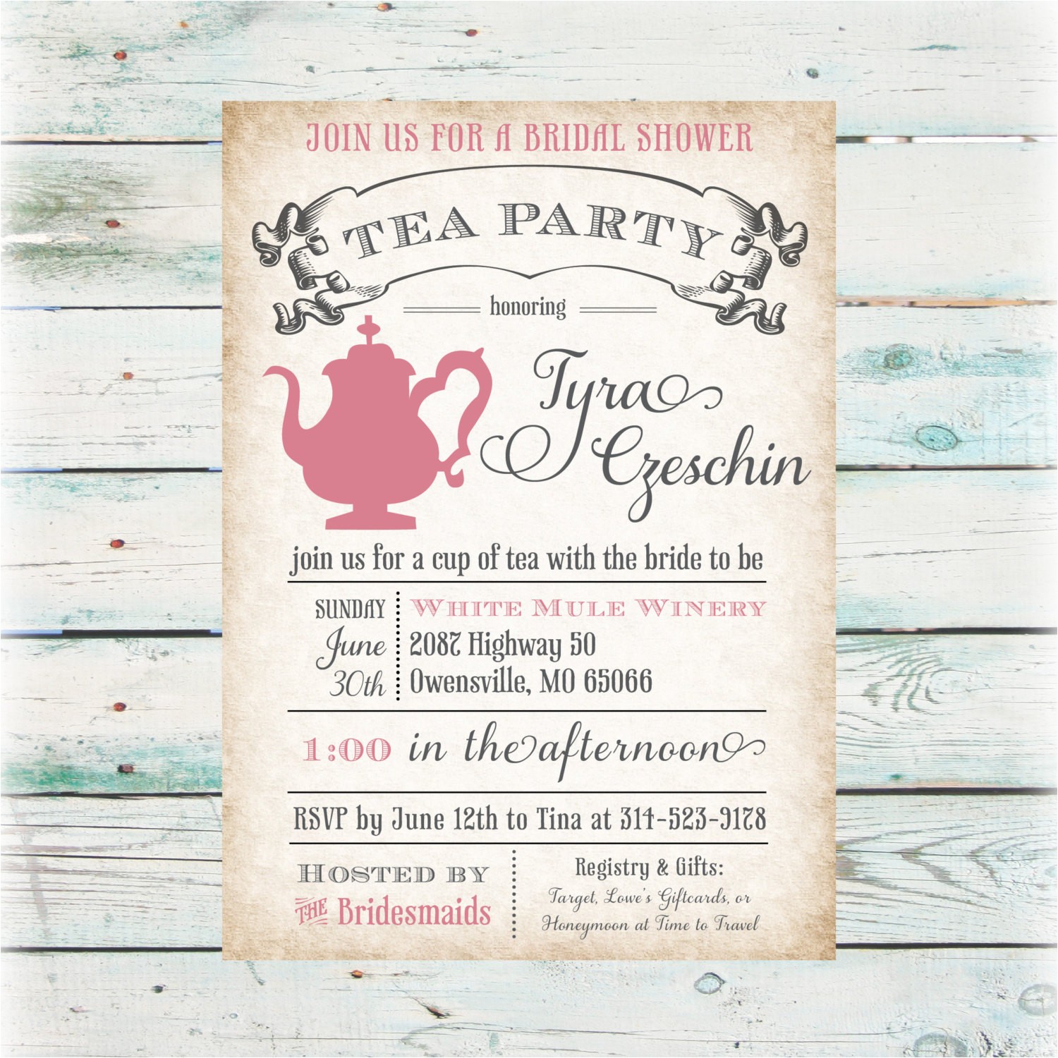 Tea themed Bridal Shower Invitations Tea Party Bridal Shower Invitation Diy Digital File