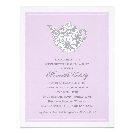 Tea themed Bridal Shower Invitations Wedding Bridal Shower Invitation High Tea theme