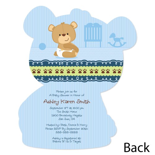 Teddy Bear Invitations for Baby Shower Baby Boy Teddy Bear Shaped Baby Shower Invitations