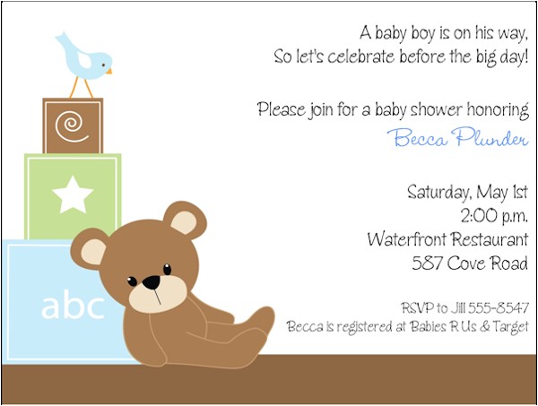 Teddy Bear Invitations for Baby Shower Free Printable Teddy Bear Baby Shower Invitations