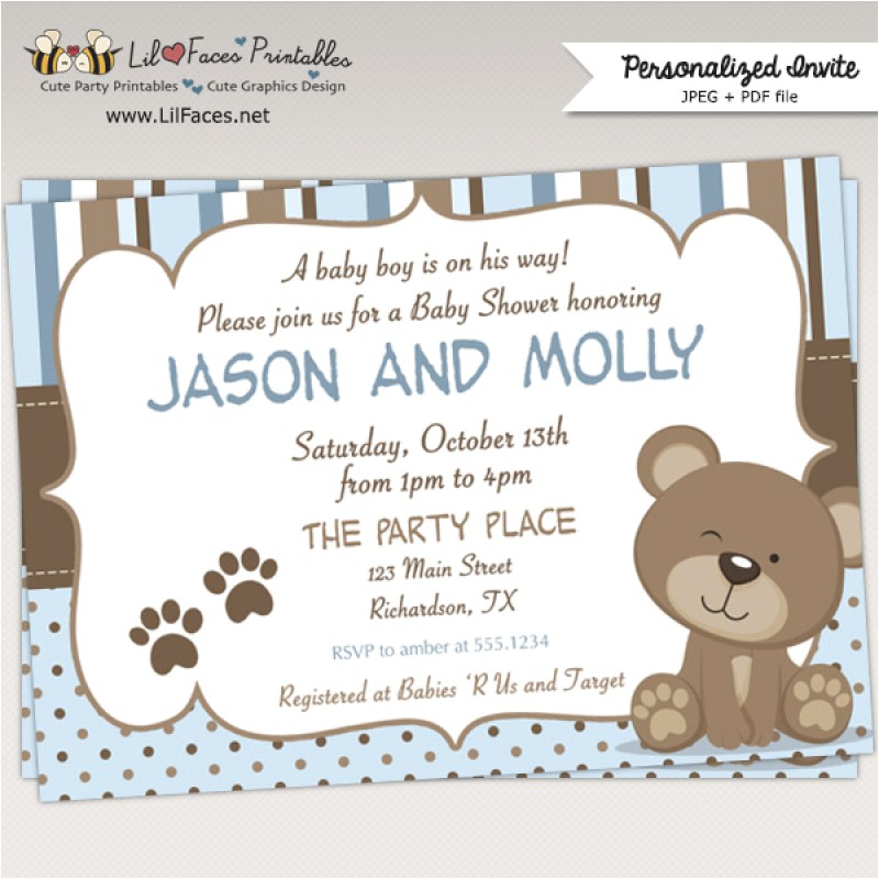 Teddy Bear Invitations for Baby Shower Teddy Bear Baby Shower Invitations – Gangcraft