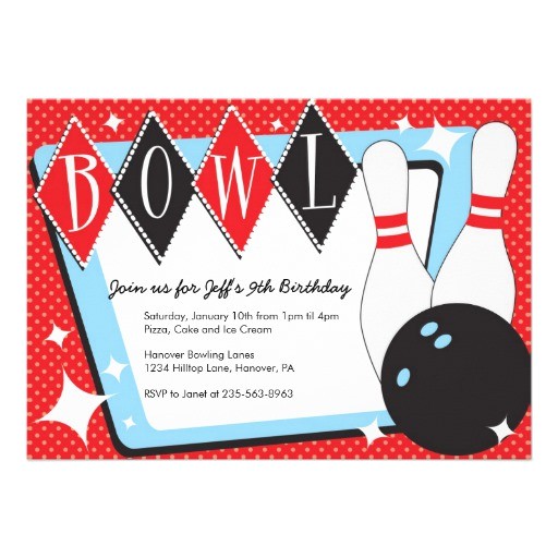 Ten Pin Bowling Party Invitations Bowling Birthday Party Invitations