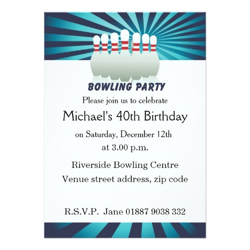 Ten Pin Bowling Party Invitations Stylish Ten Pin Bowling Birthday Party Invitation