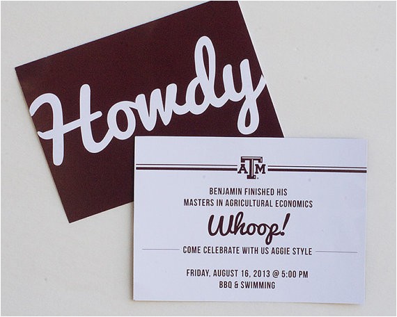 Texas A&amp;m Graduation Party Invitations Texas A&m Aggie Grad Announcement by Myownbrandofhappy On Etsy