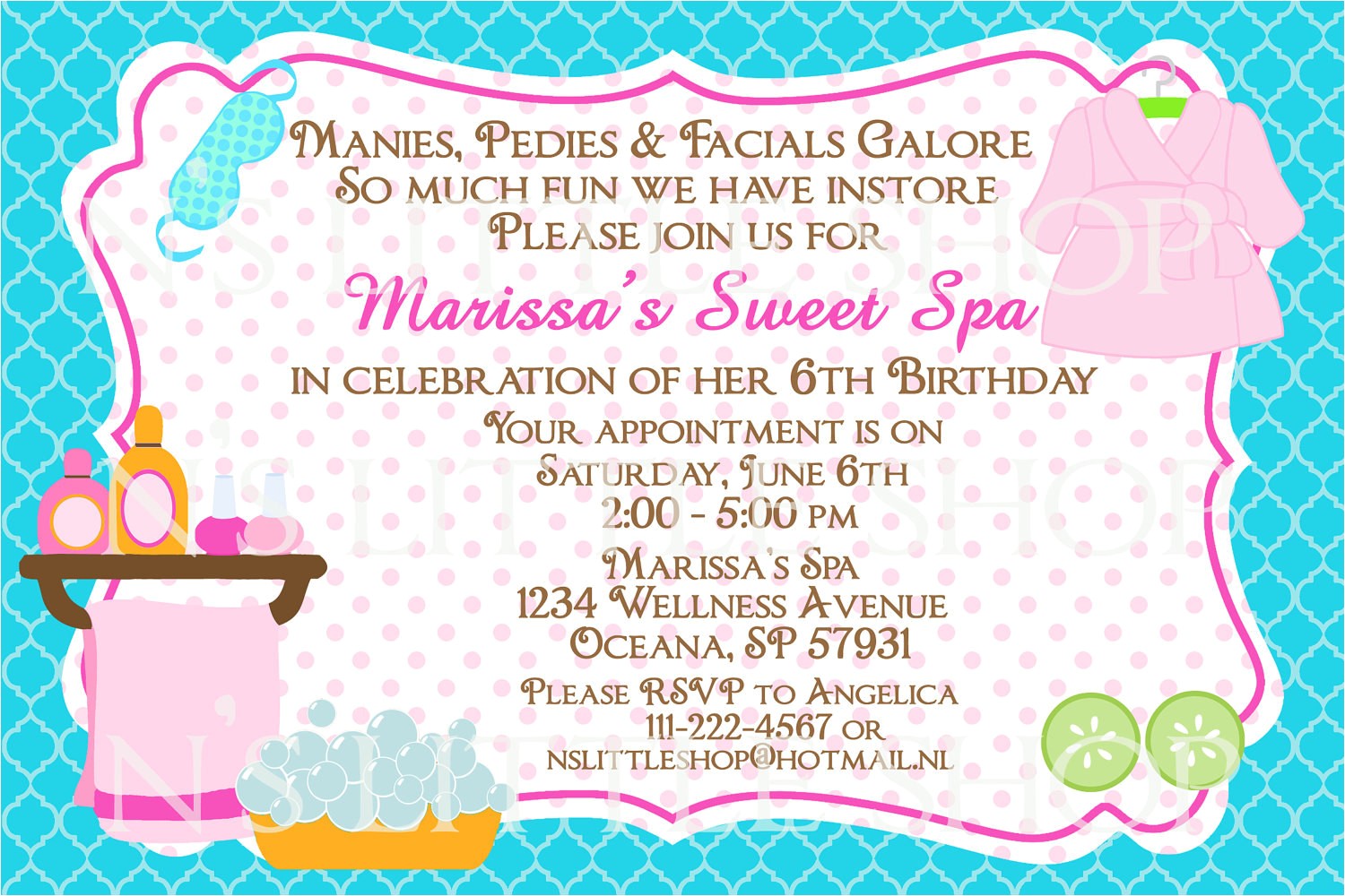 Text for An Invitation for A Birthday Party Spa Party Birthday Invitation Card Customize by Text for An Invitation for A Birthday Party Spa Party Birthday Invitation Card Customize by