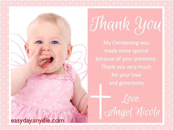 Thank You Message for Baptism Invitation Baptism Thank You Messages Easyday