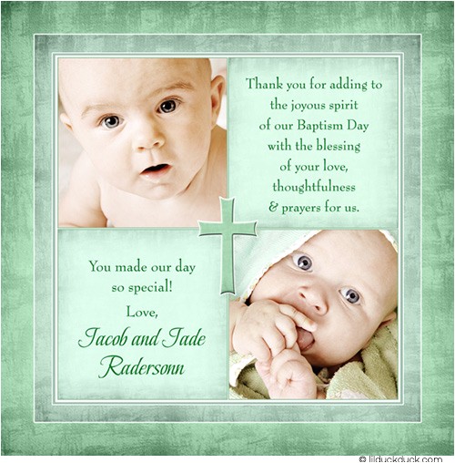 Thank You Message for Baptism Invitation Sea Green Cross Baptism Thank You Fresh tones S