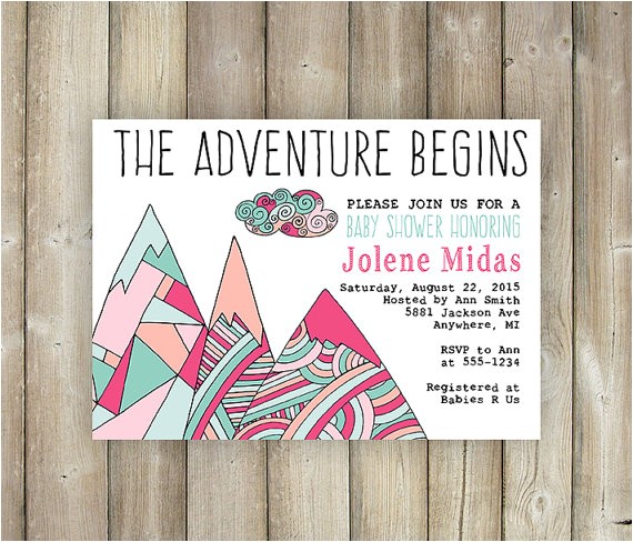 The Adventure Begins Baby Shower Invitations the Adventure Begins Baby Shower by Favoritethingsdesign