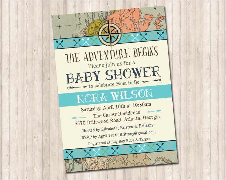The Adventure Begins Baby Shower Invitations the Adventure Begins Shower Invitation Pure Design Graphics