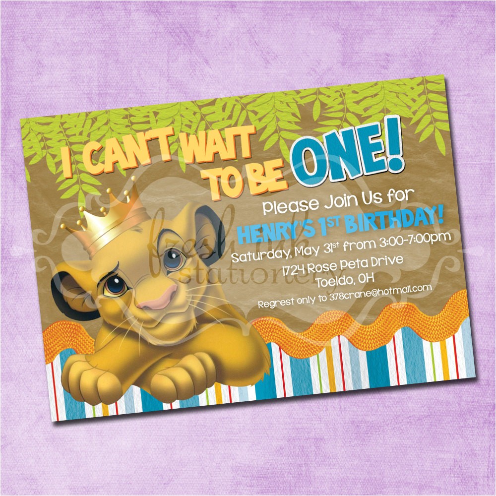 The Lion King Birthday Party Invitations Simba Lion King Birthday Invitation