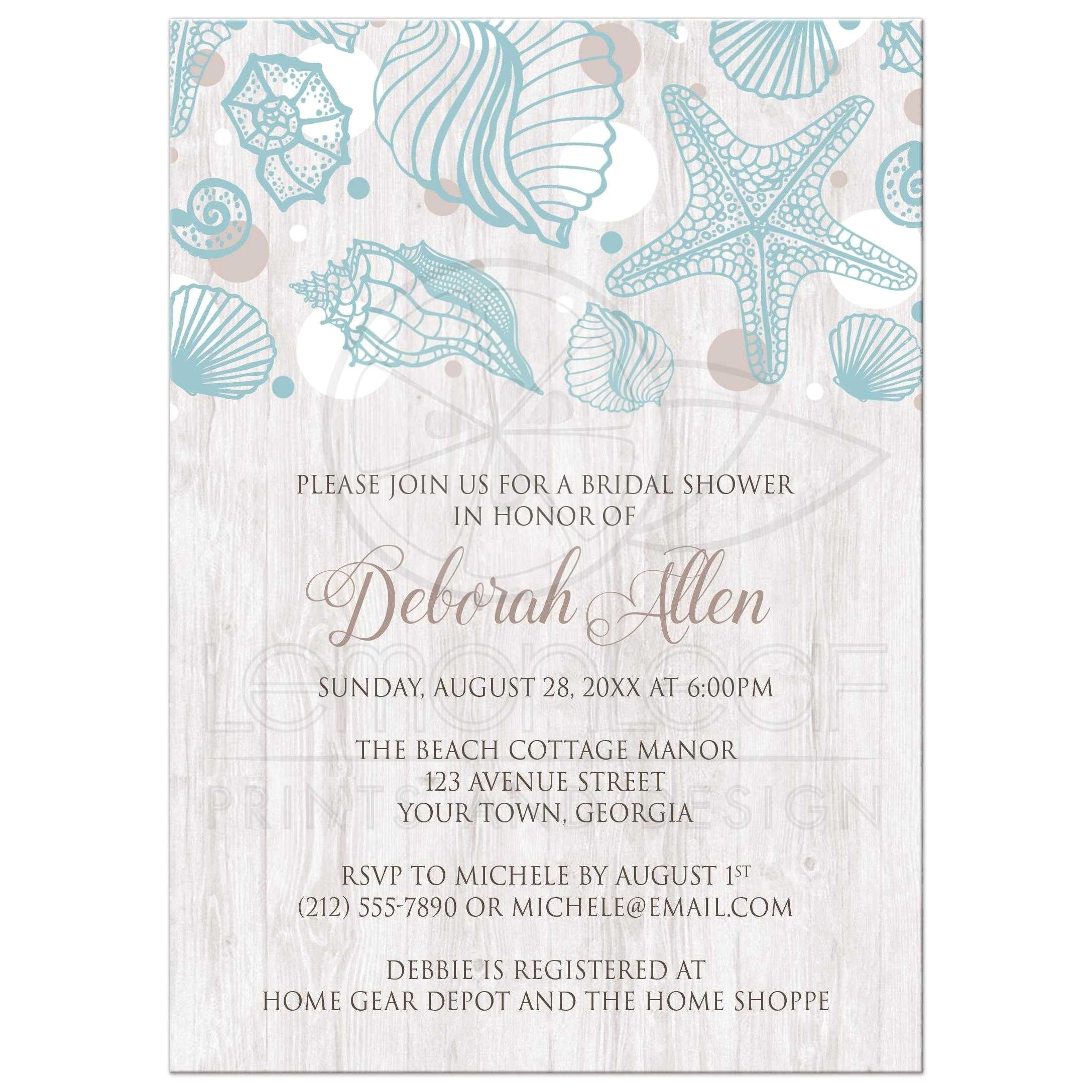 Themed Bridal Shower Invitation Wording Beach Bridal Shower Invitations Beach themed Bridal