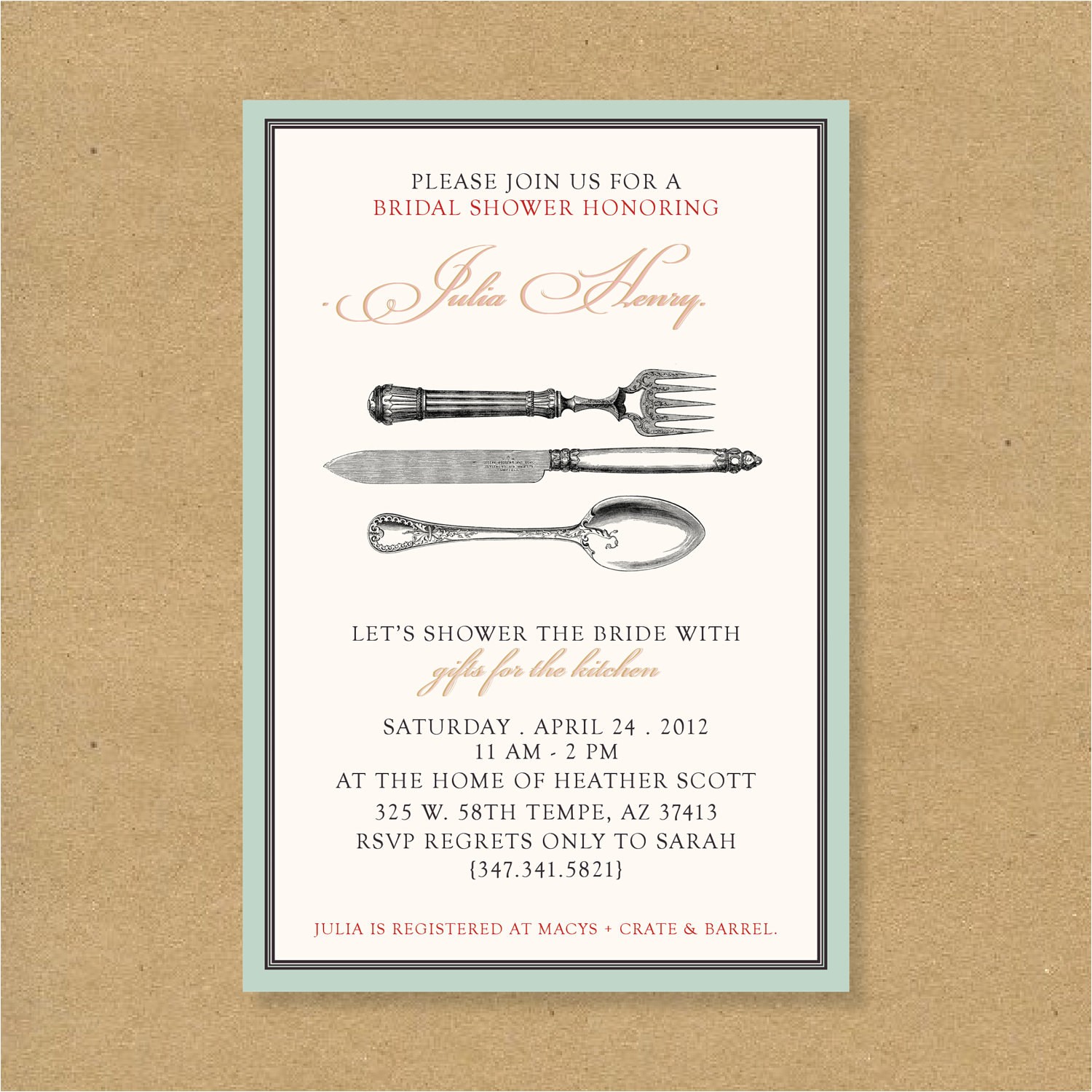 Themed Bridal Shower Invitation Wording Bridal or Wedding Shower Invitation Kitchen themed by Henandco