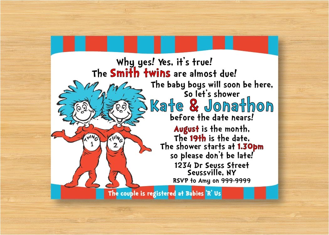 Thing One and Thing Two Baby Shower Invitations Unavailable Listing On Etsy