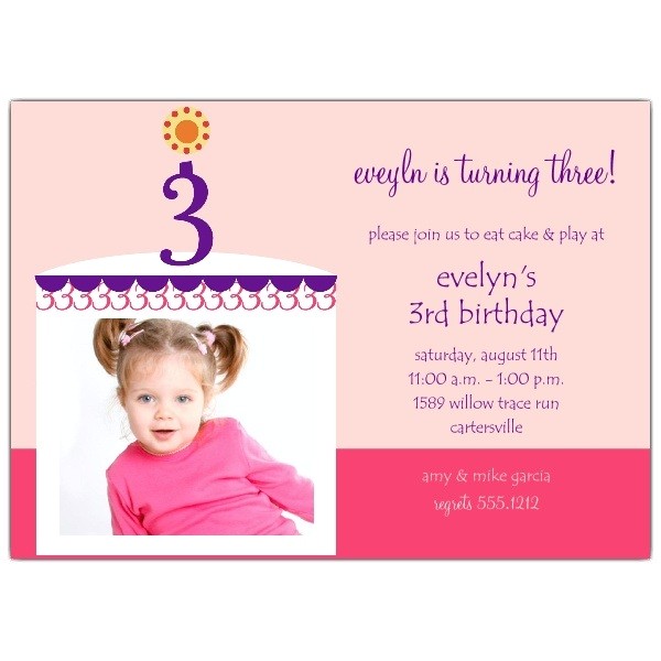 Third Birthday Invitation Quotes 3rd Birthday Invitation Wording A Birthday Cake