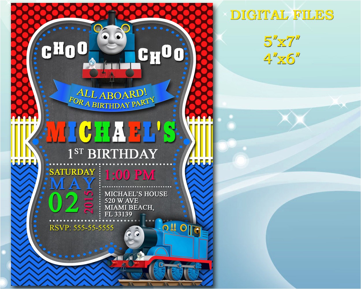 Thomas the Train Photo Birthday Invitations Thomas the Train Invitation for Birthday Party by Diartimage Thomas the Train Photo Birthday Invitations Thomas the Train Invitation for Birthday Party by Diartimage