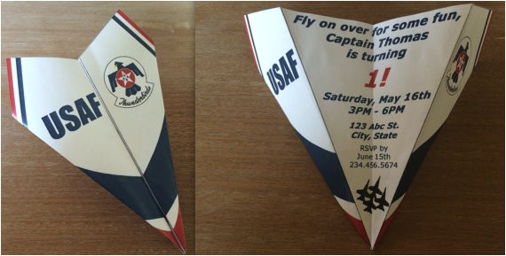 Thunderbirds Party Invites Custom Us Air force Thunderbirds Paper Airplane Invitation