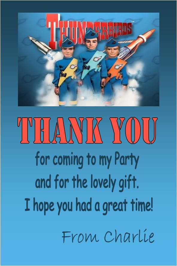Thunderbirds Party Invites Personalised Thunderbirds Thank You Cards