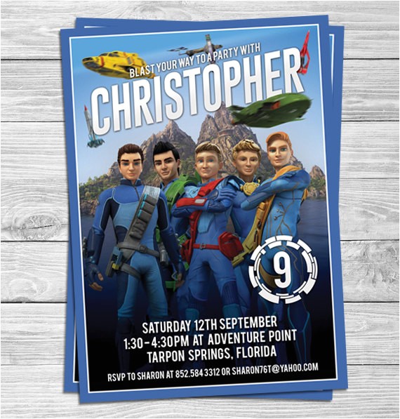 Thunderbirds Party Invites Thunderbirds Birthday Party Invitations for by