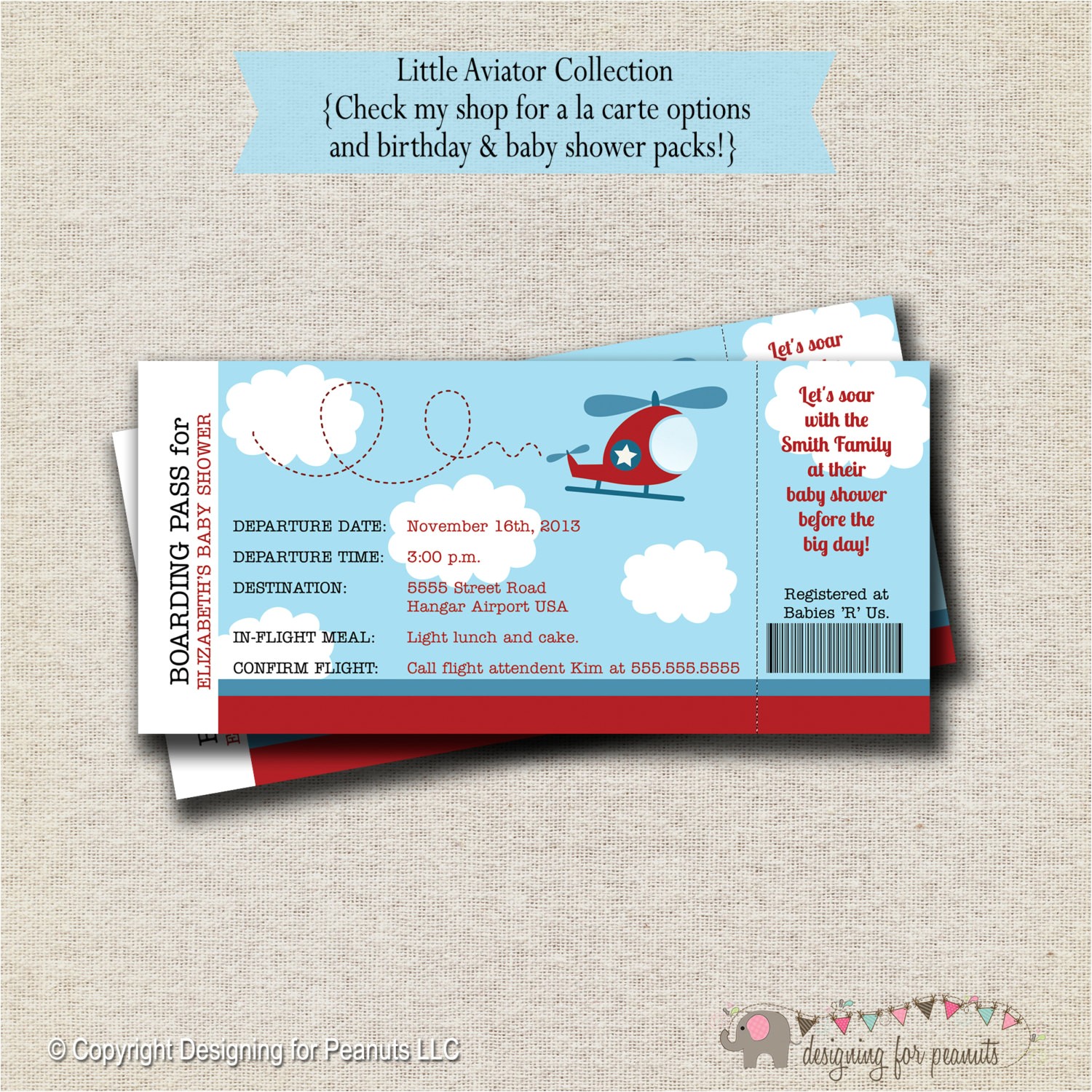 Ticket Invitations for Baby Shower Helicopter Ticket Invitation Baby Shower Birthday Invite Ticket Invitations for Baby Shower Helicopter Ticket Invitation Baby Shower Birthday Invite