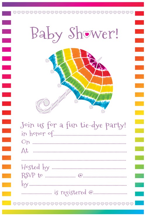 Tie Dye Baby Shower Invitations Stunning Tie Dye Baby Shower Invitations In Show with Bee