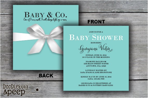 Tiffany and Co Baby Shower Invitations Gift Box Baby Shower Invitation Tiffany & Co Inspired