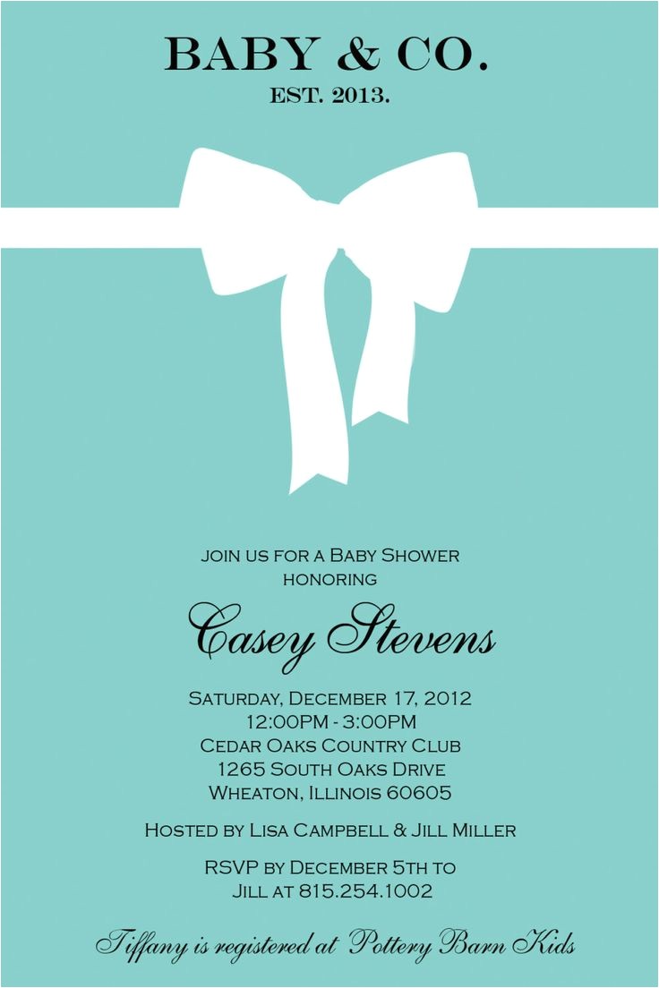 Tiffany and Co Baby Shower Invitations Tiffany Baby Shower Invitations Inspired by Tiffany Blue