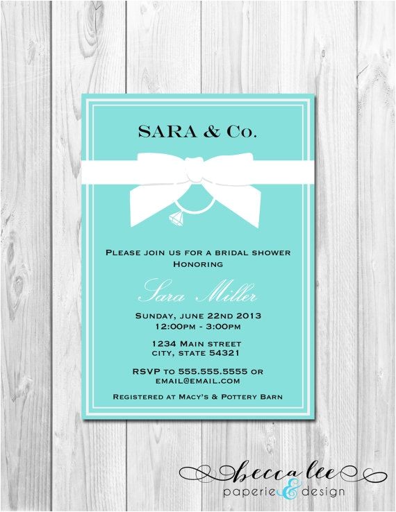 Tiffany and Co Bridal Shower Invitations Bridal Shower Invitation Tiffany & Co Inspired Diy