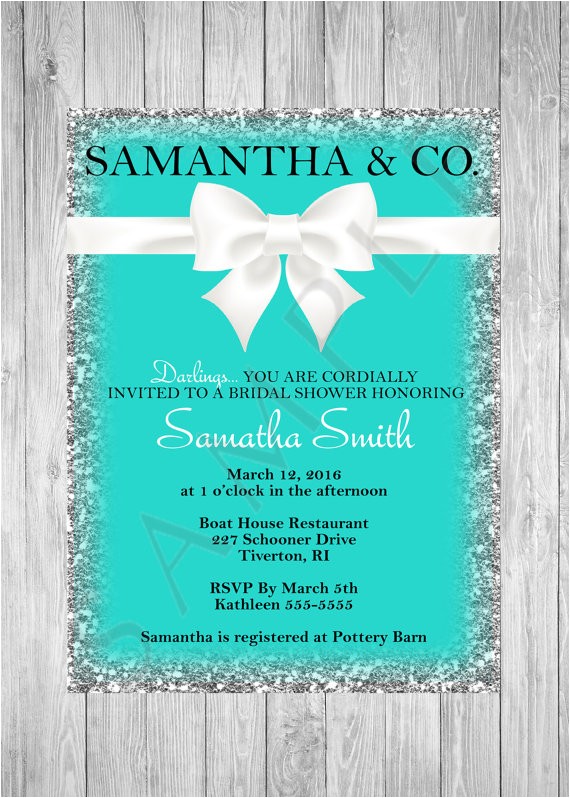 Tiffany and Co Bridal Shower Invitations Bridal Shower Invitation Tiffany and Pany Bridal Shower