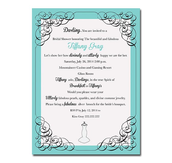 Tiffany and Co Bridal Shower Invitations Items Similar to Tiffany & Co Bridal Shower Invitations