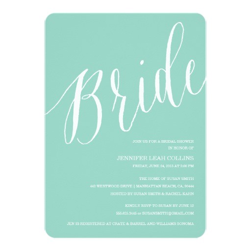 Tiffany Blue Wedding Bridal Shower Invitations Tiffany Blue Calligraphy Bridal Shower Invitations