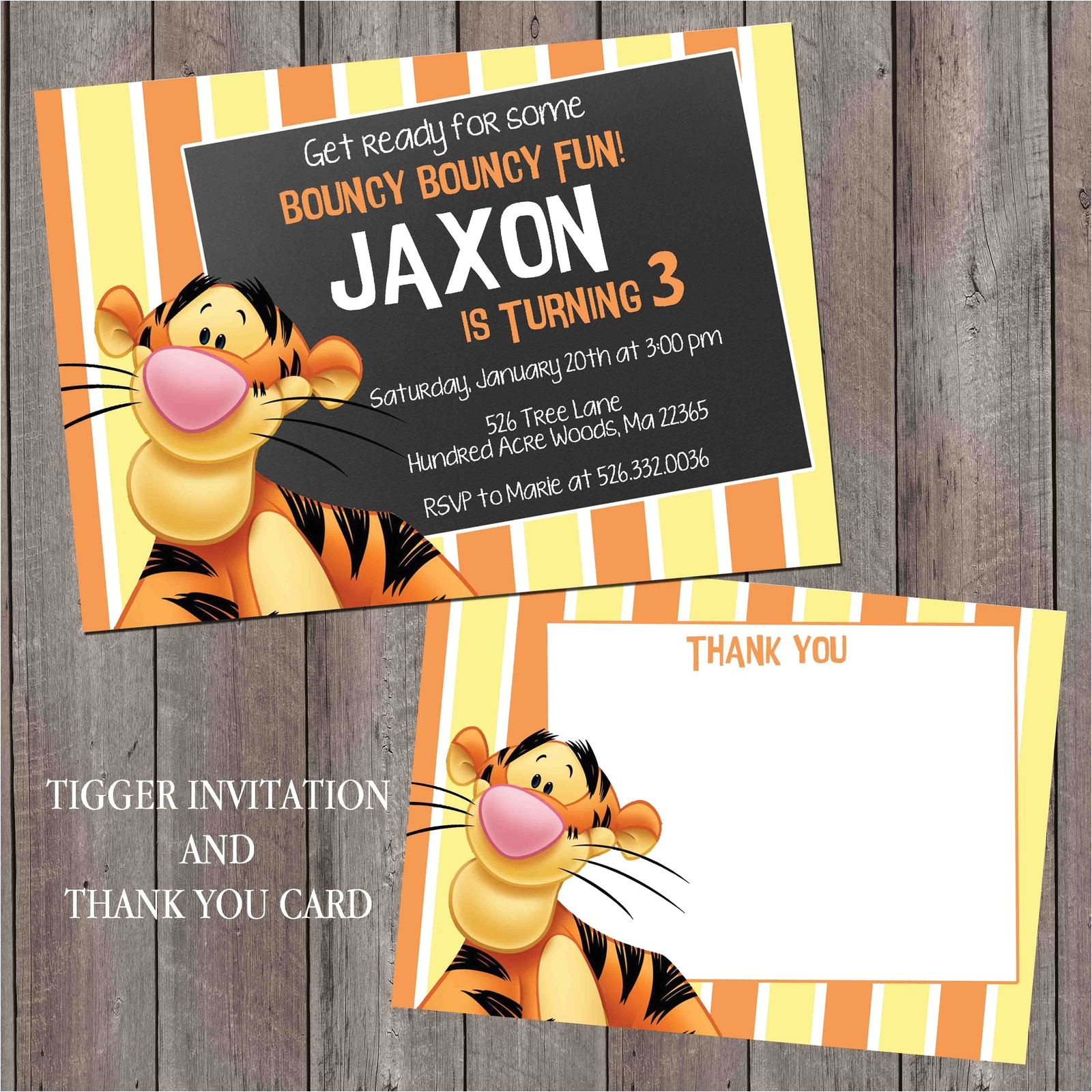 Tigger 1st Birthday Invitations Tigger Birthday Invitation Personalized Chalkboard