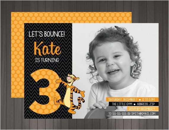Tigger 1st Birthday Invitations Tigger Birthday Party Invitation Custom by